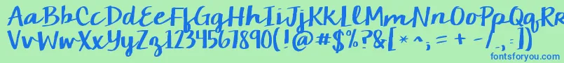 fuente Kgcamdenmarketscript – Fuentes Azules Sobre Fondo Verde