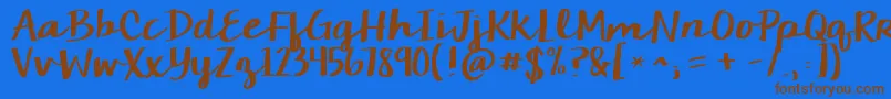 Kgcamdenmarketscript Font – Brown Fonts on Blue Background