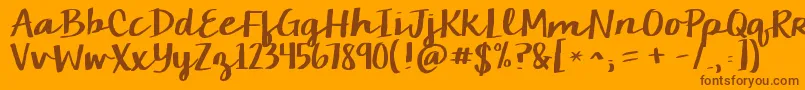 Шрифт Kgcamdenmarketscript – коричневые шрифты на оранжевом фоне