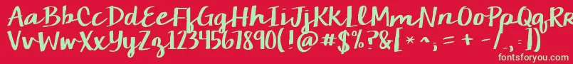 Czcionka Kgcamdenmarketscript – zielone czcionki na czerwonym tle