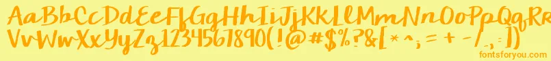 Kgcamdenmarketscript Font – Orange Fonts on Yellow Background