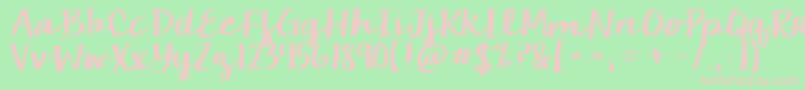 Kgcamdenmarketscript Font – Pink Fonts on Green Background