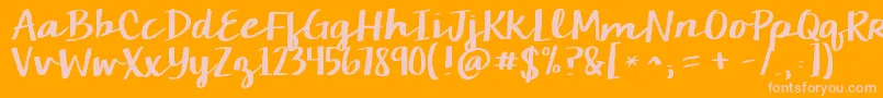 Kgcamdenmarketscript Font – Pink Fonts on Orange Background
