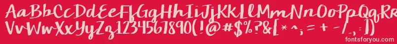 Kgcamdenmarketscript Font – Pink Fonts on Red Background