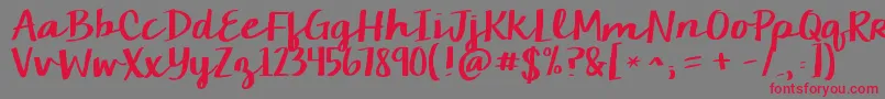 Kgcamdenmarketscript Font – Red Fonts on Gray Background