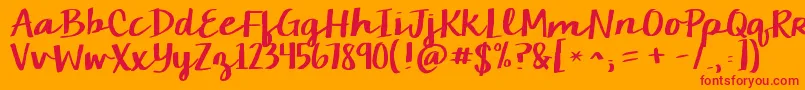 Kgcamdenmarketscript Font – Red Fonts on Orange Background