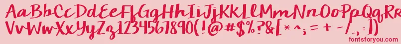 Шрифт Kgcamdenmarketscript – красные шрифты на розовом фоне