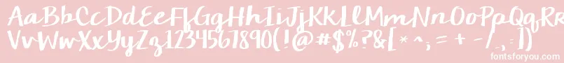 フォントKgcamdenmarketscript – ピンクの背景に白い文字
