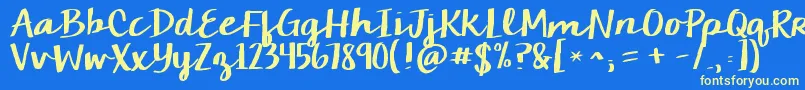 Шрифт Kgcamdenmarketscript – жёлтые шрифты на синем фоне
