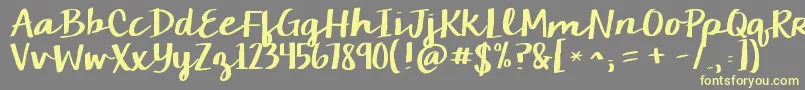 Kgcamdenmarketscript Font – Yellow Fonts on Gray Background