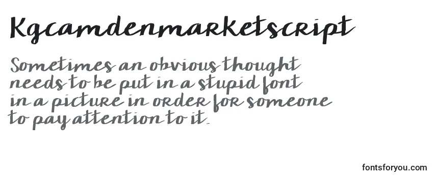 Kgcamdenmarketscript Font