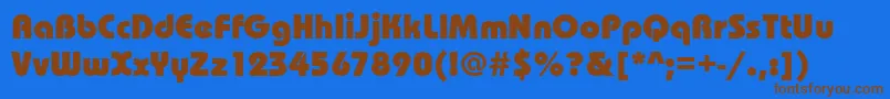 Bauhausitceehea Font – Brown Fonts on Blue Background