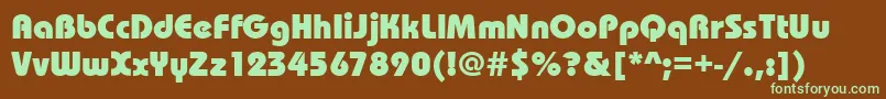 Bauhausitceehea-fontti – vihreät fontit ruskealla taustalla