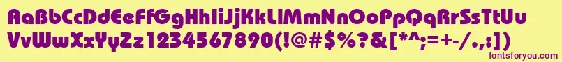 Bauhausitceehea Font – Purple Fonts on Yellow Background