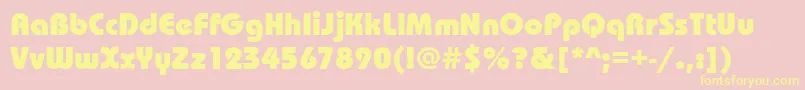 Bauhausitceehea Font – Yellow Fonts on Pink Background