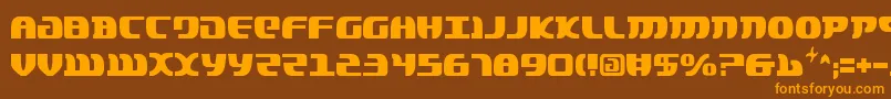 フォントLordOfTheSithCondensed – オレンジ色の文字が茶色の背景にあります。