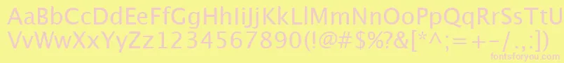 LucidaGrande-fontti – vaaleanpunaiset fontit keltaisella taustalla
