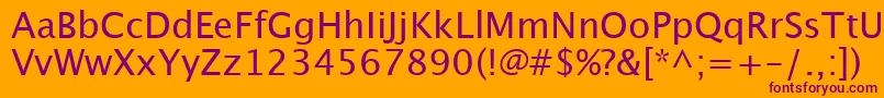 Шрифт LucidaGrande – фиолетовые шрифты на оранжевом фоне