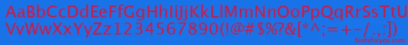 フォントLucidaGrande – 赤い文字の青い背景