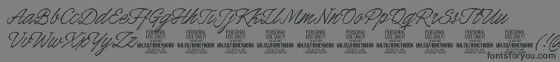 HoneymoonPersonal Font – Black Fonts on Gray Background