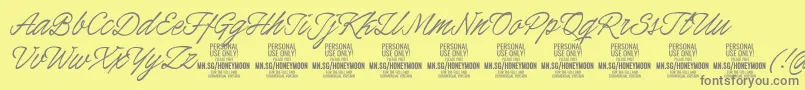 HoneymoonPersonal Font – Gray Fonts on Yellow Background