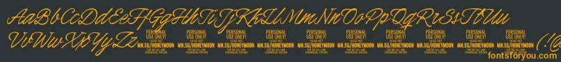 HoneymoonPersonal Font – Orange Fonts on Black Background