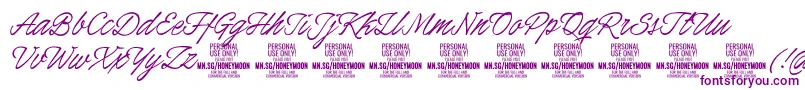 HoneymoonPersonal Font – Purple Fonts on White Background