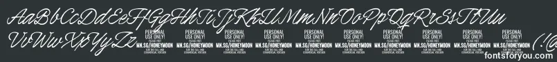 HoneymoonPersonal Font – White Fonts on Black Background