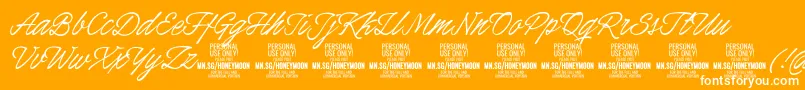 HoneymoonPersonal Font – White Fonts on Orange Background