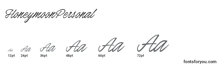 HoneymoonPersonal Font Sizes