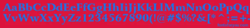 Weitere Informationen zur BitstreamArrusBlackBt-Schriftart BitstreamArrusBlackBt-Schriftart – Blaue Schriften auf rotem Hintergrund