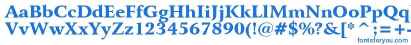 BitstreamArrusBlackBt-fontti – siniset fontit valkoisella taustalla