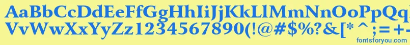 BitstreamArrusBlackBt Font – Blue Fonts on Yellow Background