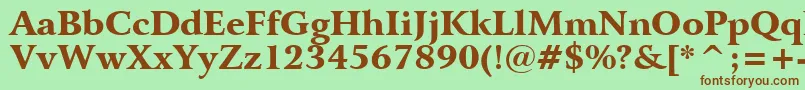 BitstreamArrusBlackBt-fontti – ruskeat fontit vihreällä taustalla