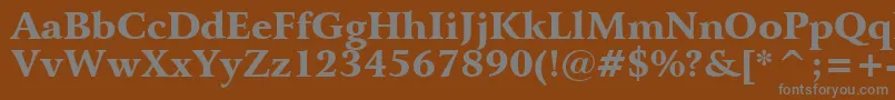 Weitere Informationen zur BitstreamArrusBlackBt-Schriftart BitstreamArrusBlackBt-Schriftart – Graue Schriften auf braunem Hintergrund