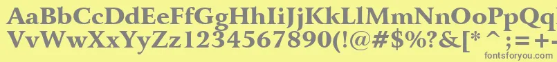 フォントBitstreamArrusBlackBt – 黄色の背景に灰色の文字
