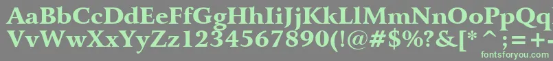 BitstreamArrusBlackBt-fontti – vihreät fontit harmaalla taustalla