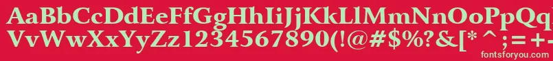 フォントBitstreamArrusBlackBt – 赤い背景に緑の文字