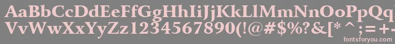 BitstreamArrusBlackBt-fontti – vaaleanpunaiset fontit harmaalla taustalla