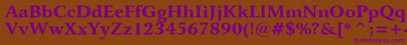 BitstreamArrusBlackBt-fontti – violetit fontit ruskealla taustalla