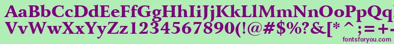 フォントBitstreamArrusBlackBt – 緑の背景に紫のフォント