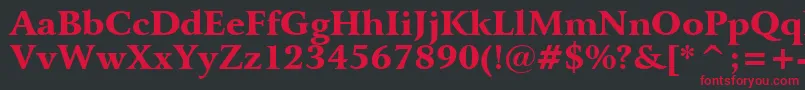 BitstreamArrusBlackBt Font – Red Fonts on Black Background