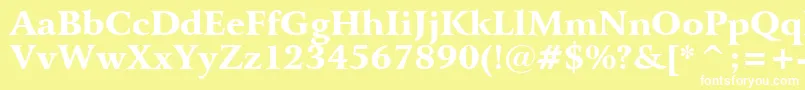 フォントBitstreamArrusBlackBt – 黄色い背景に白い文字