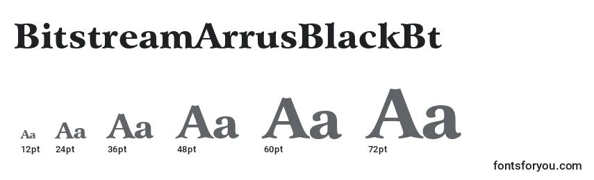 Размеры шрифта BitstreamArrusBlackBt