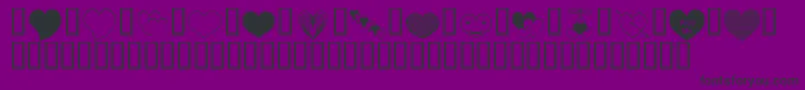 ApJusthearts-fontti – mustat fontit violetilla taustalla