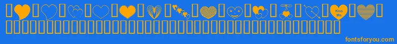 ApJusthearts Font – Orange Fonts on Blue Background