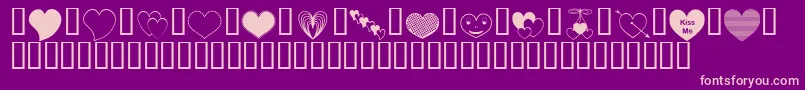 ApJusthearts-fontti – vaaleanpunaiset fontit violetilla taustalla