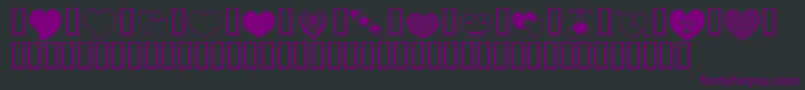 ApJusthearts-fontti – violetit fontit mustalla taustalla