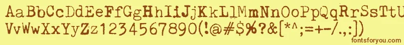 PelkistettyaTodellisuutta Font – Brown Fonts on Yellow Background