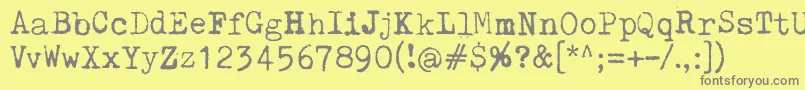 PelkistettyaTodellisuutta Font – Gray Fonts on Yellow Background